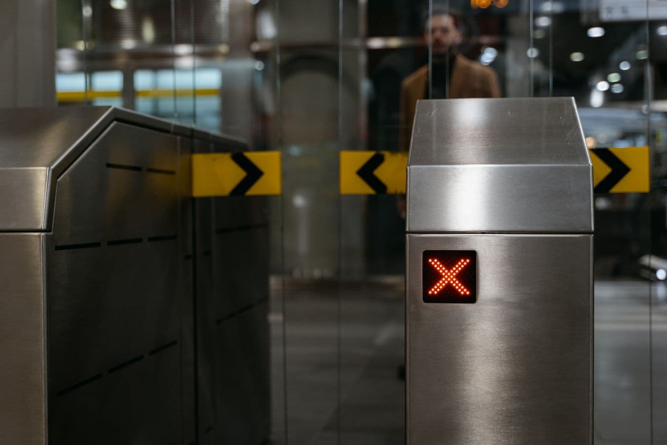 Stainless steel pedestrian access turnstile